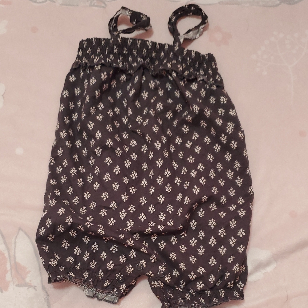 Baby Girl Carters Black Floral Romper Shorts